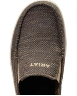 Ariat Men's Heather Brown Hilo 360 Canvas Slip-On Casual Shoe - Moc Toe