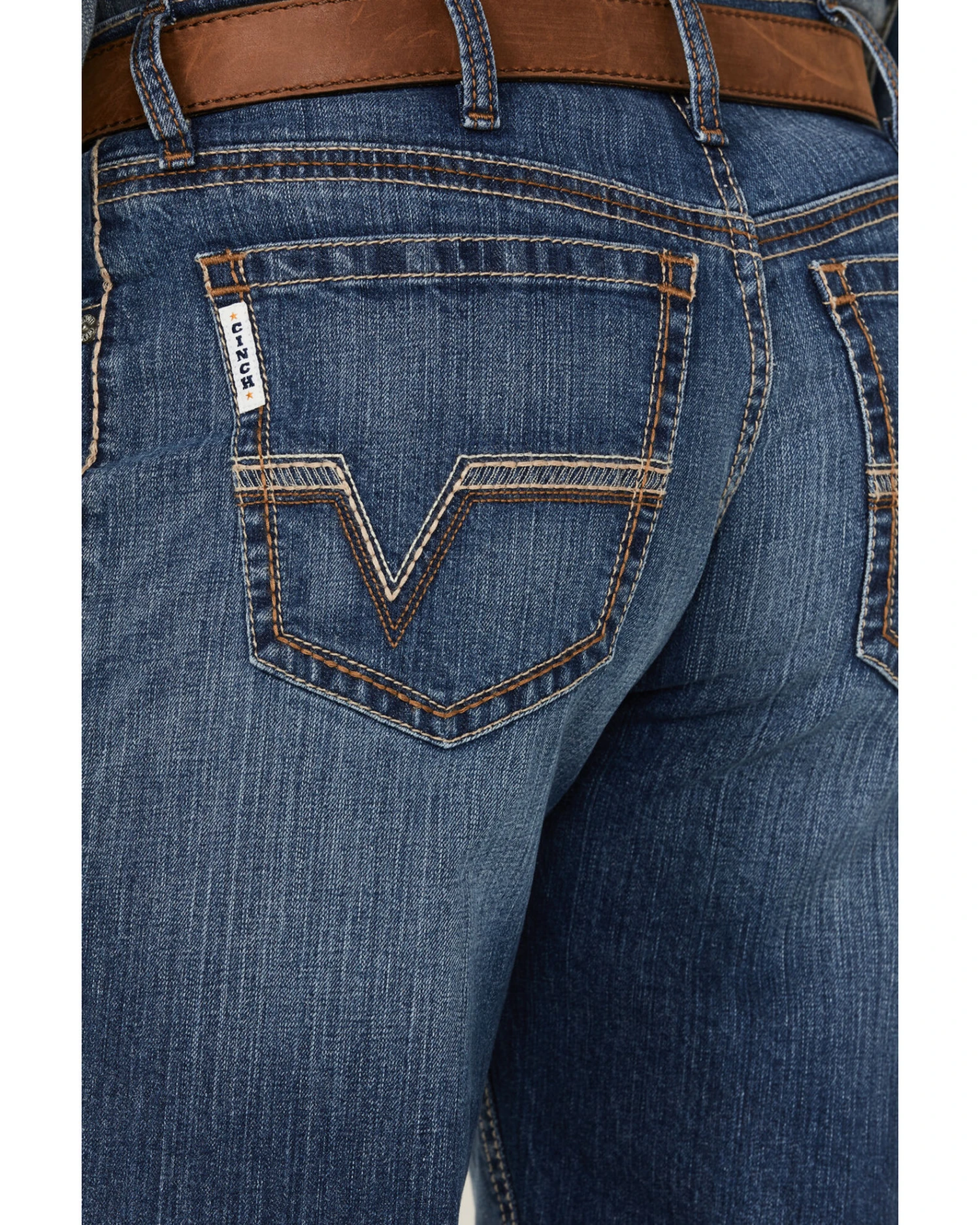 Cinch Men's Label Performance Stretch Relaxed Bootcut Jeans