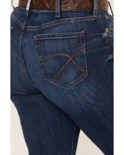 Ariat Women's Mid Rise Dark Wash Candace Straight Jeans - Plus