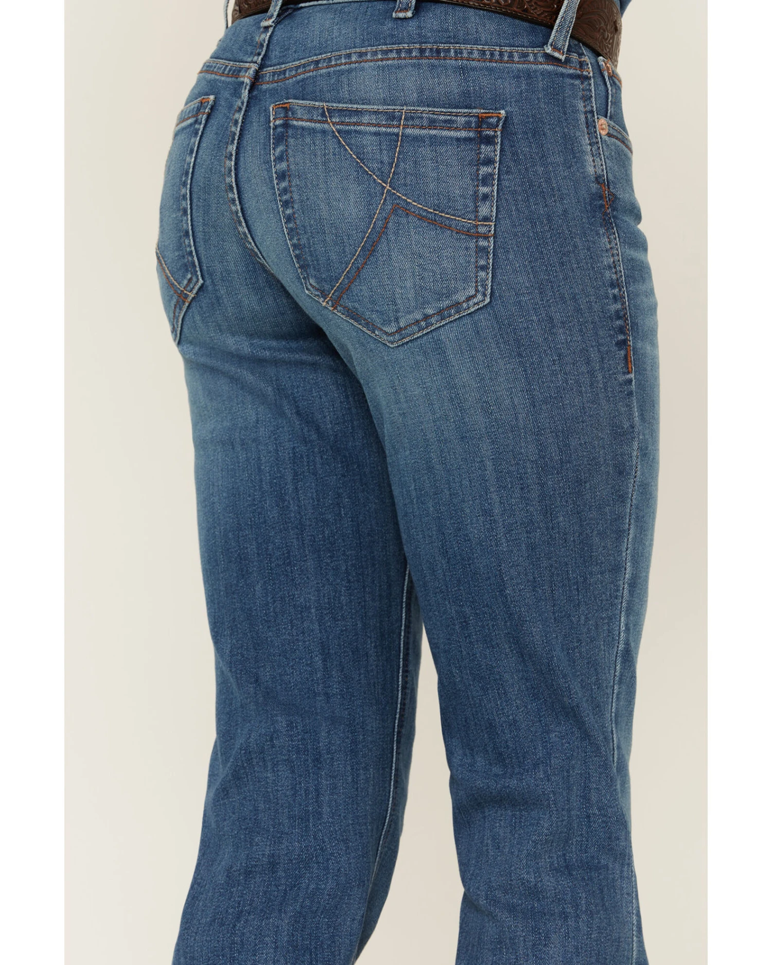 Ariat Women's R.E.A.L. Catherine Arrow Fit Medium Wash Mid Rise Straight Jeans - Image 3