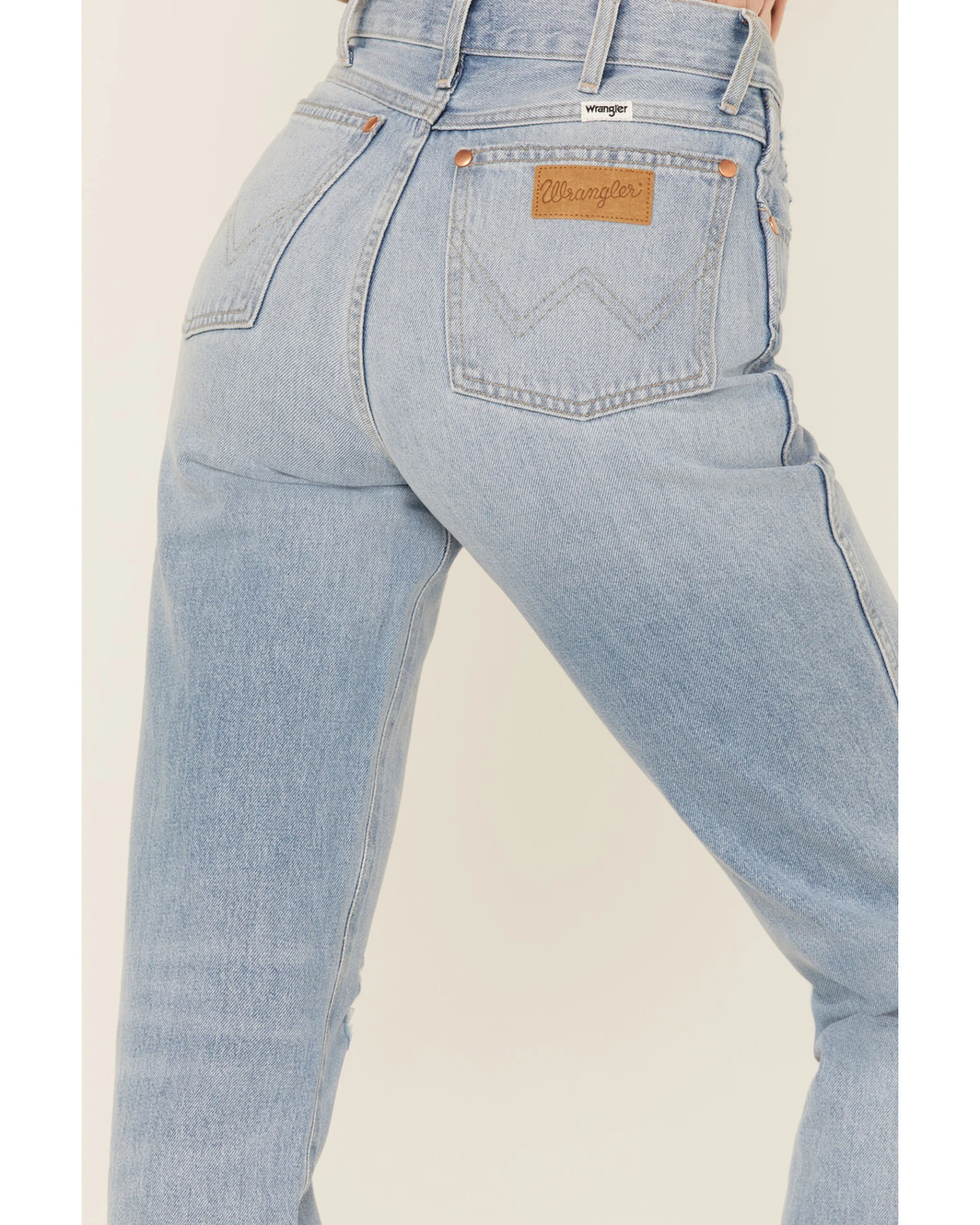Wrangler Retro Women's Wild West 603 Mid Damaged High Rise Straight Jeans - Image 3