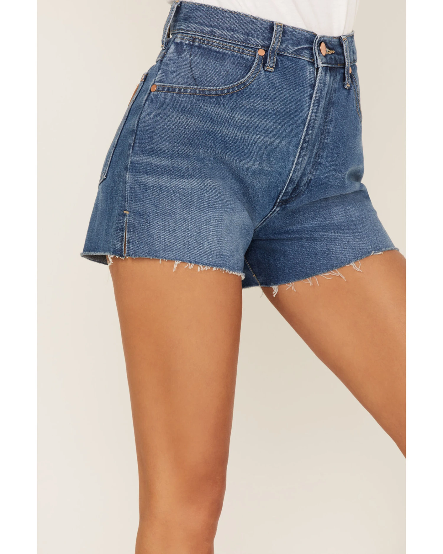 Wrangler Women's Medium Wash High Rise Festival Shorts - Image 2