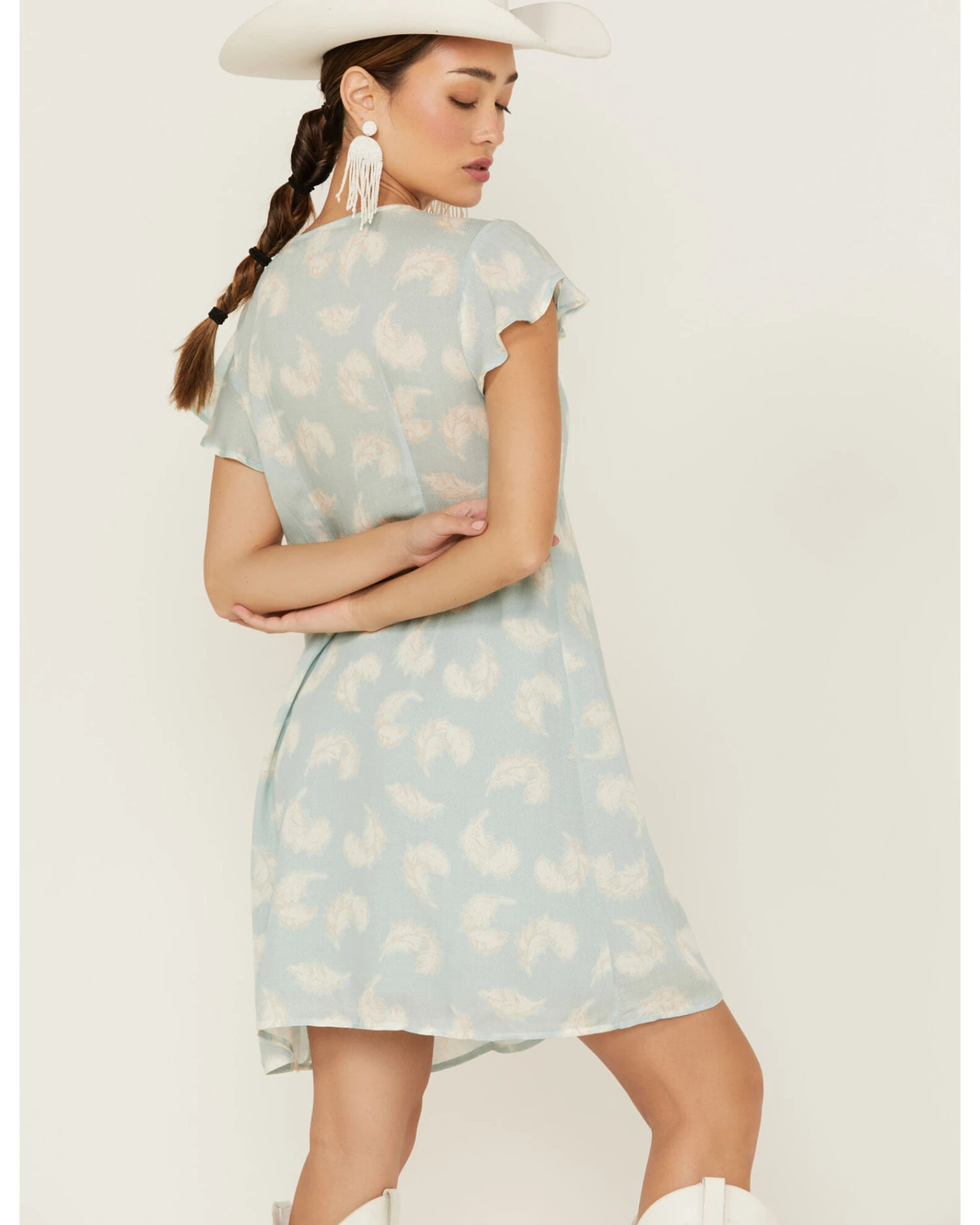 Stetson Women's Feather Print Button-Front Dress - Image 4