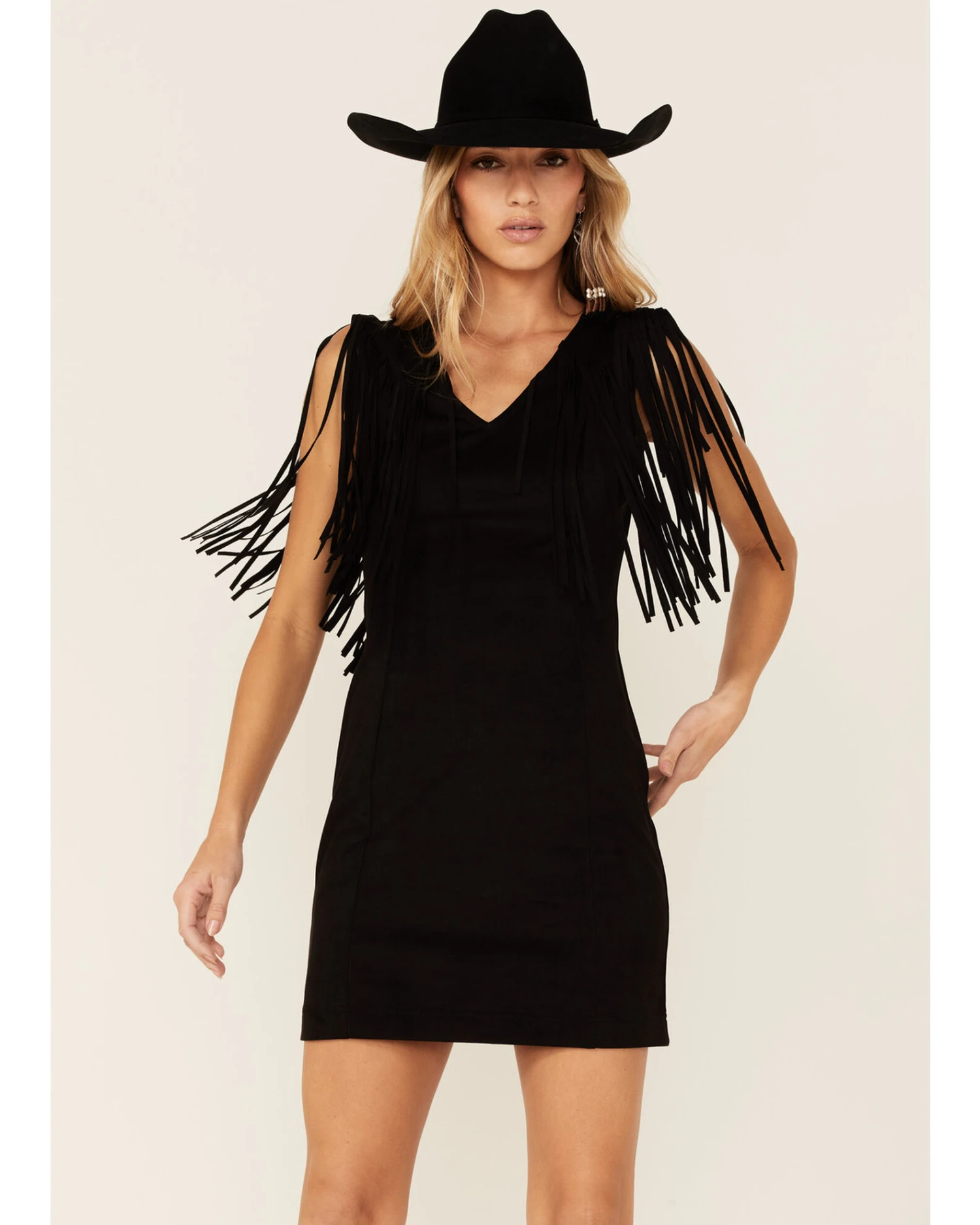 Idyllwind Women's Lady Bird Faux Suede Fringe Muscle Sleeve Dress - Image 3