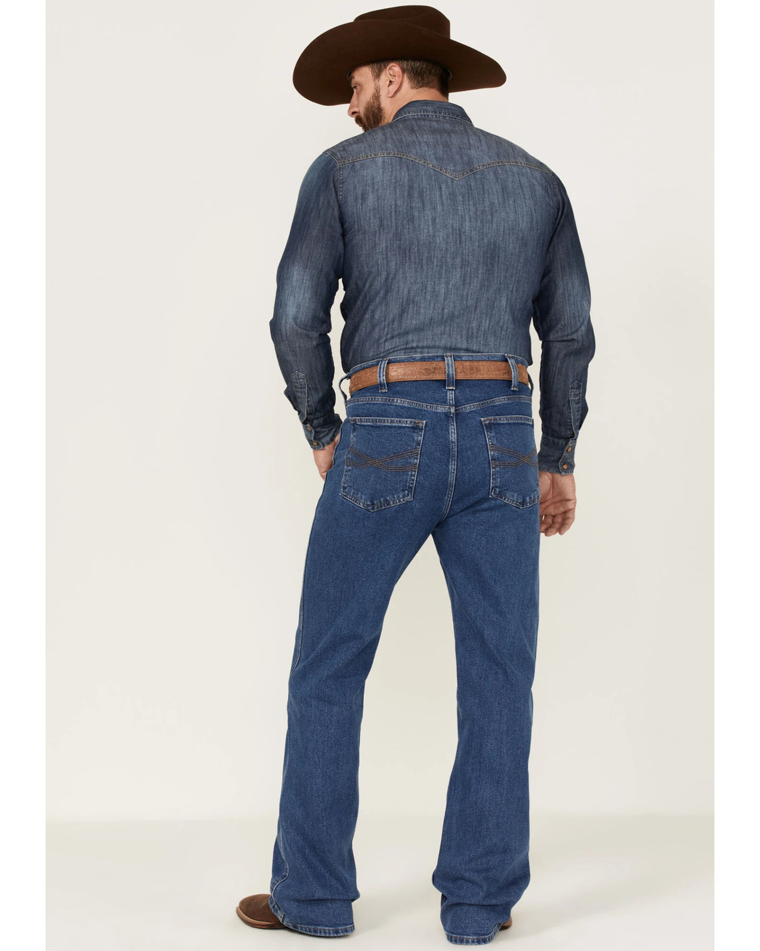 Blue Ranchwear Men's Buckaroo Medium Wash Stretch Regular Bootcut Jeans - Image 3