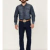Blue Ranchwear Men's Bucking Horse Dark Wash Rigid Slim Straight Jeans