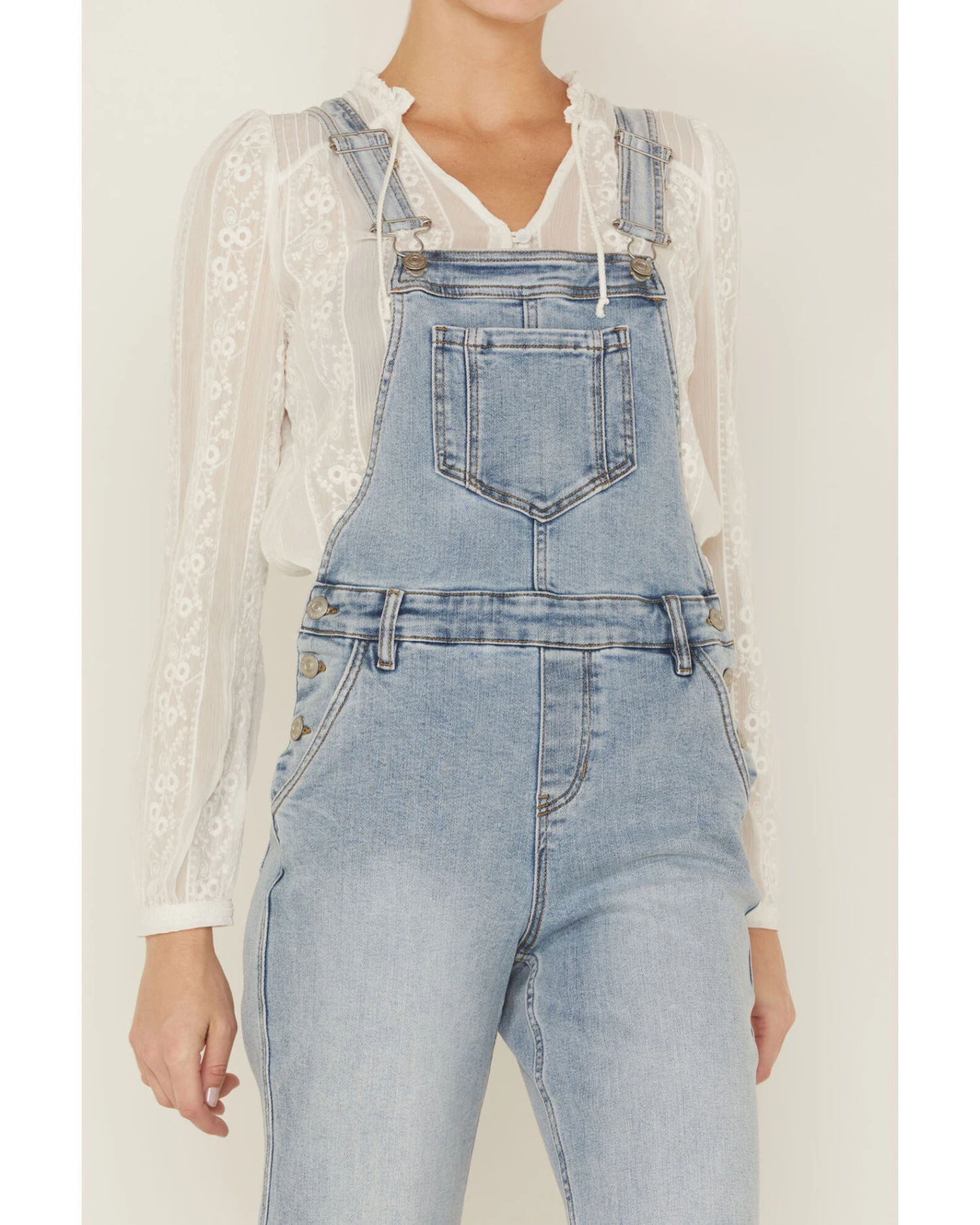 Cleo + Wolf Women's Relaxed Release Hem Denim Overalls - Image 2