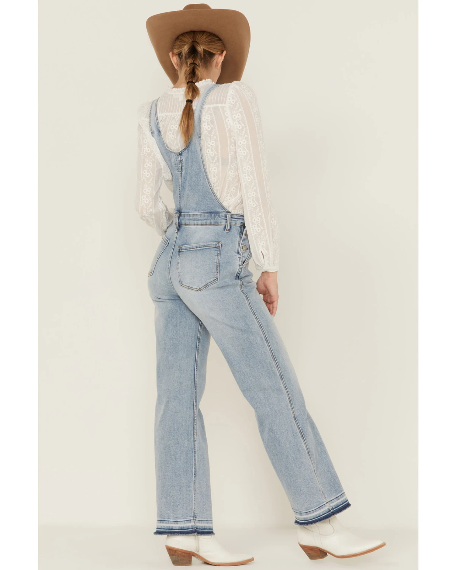 Cleo + Wolf Women's Relaxed Release Hem Denim Overalls - Image 4