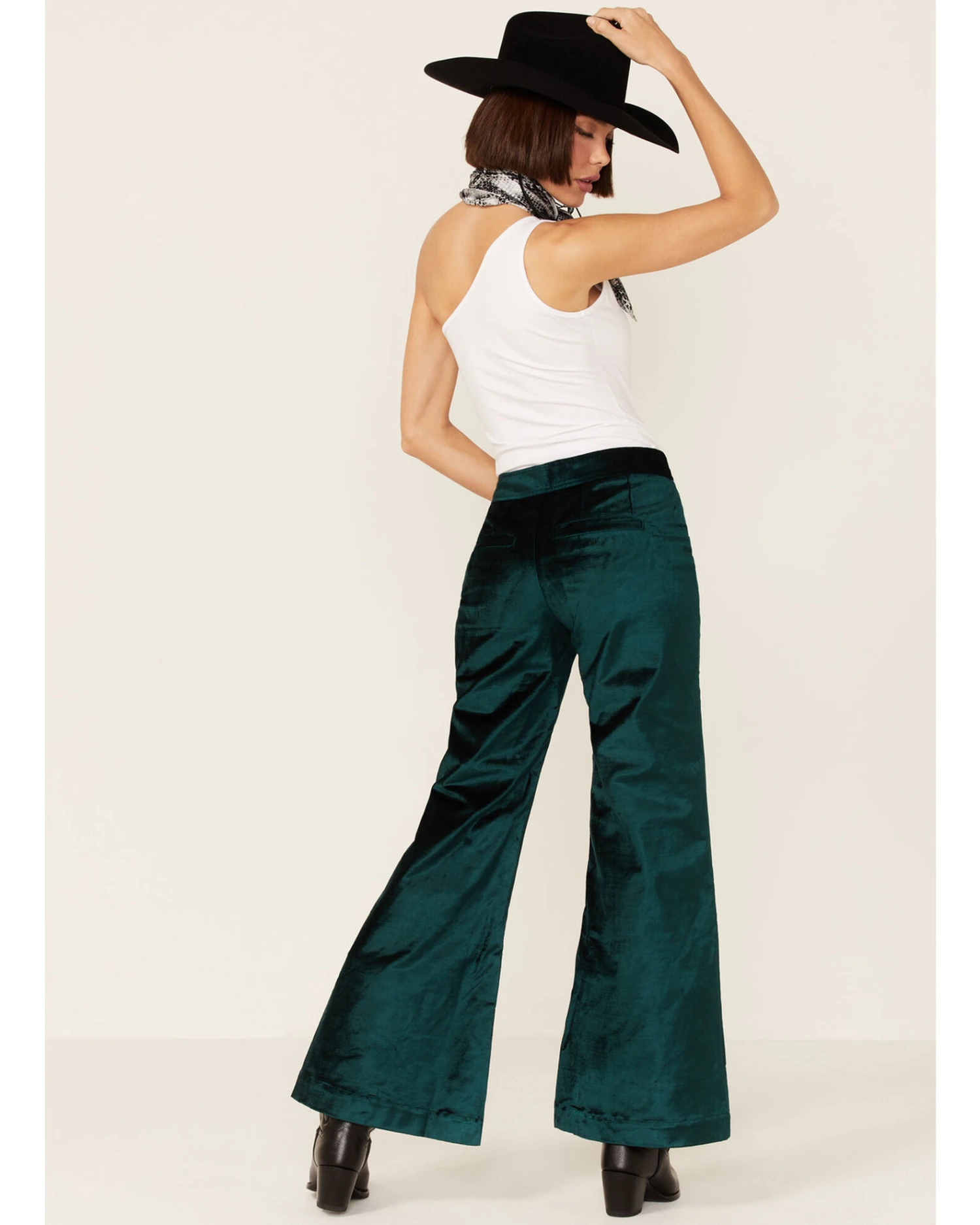 Free People Women's Walk With You Velvet Flare Trousers - Image 2