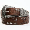 Shyanne Women's Brown Tooled Floral Cut Out Underlay Western Belt