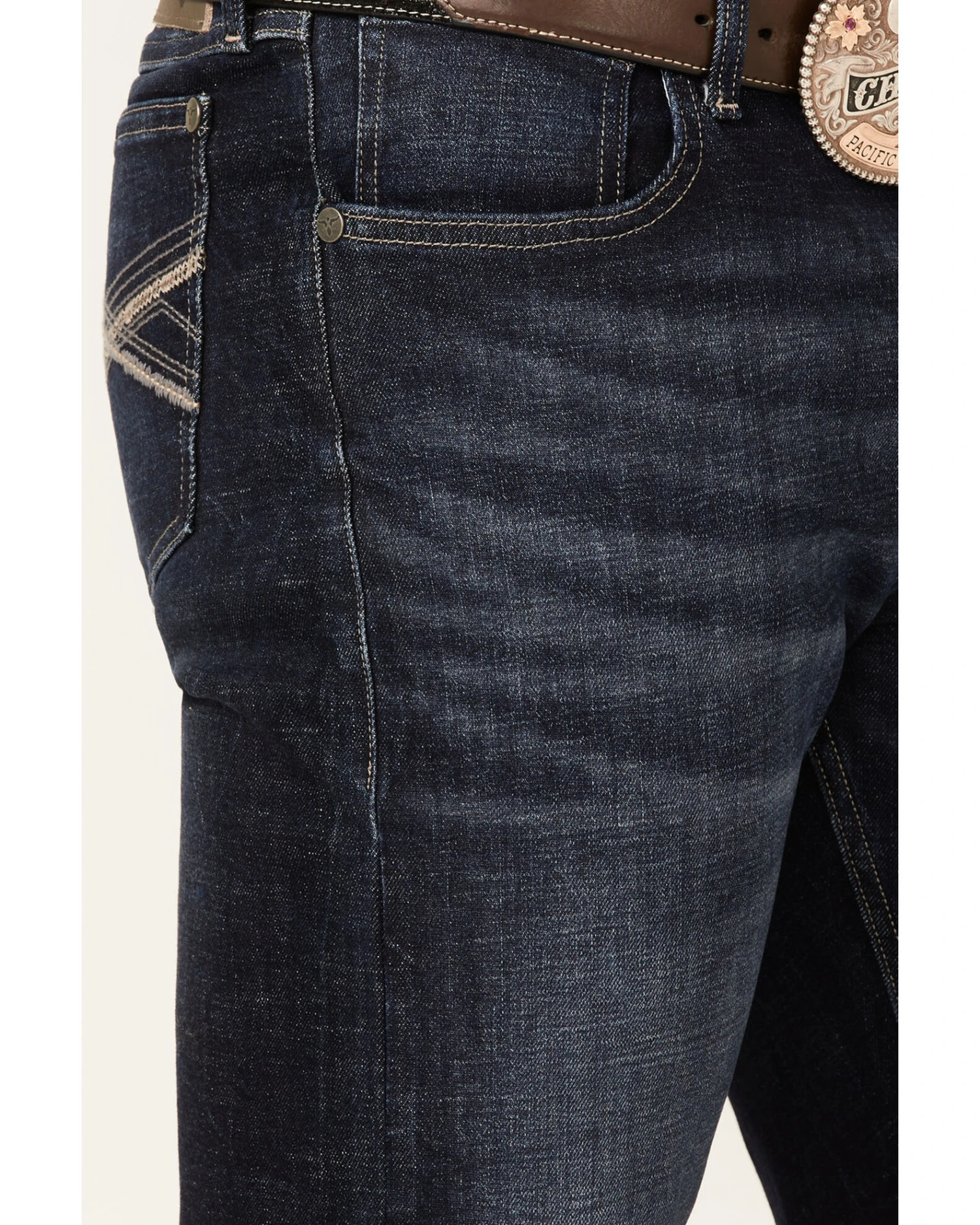 Wrangler 20X Men's Cobalt Dark Wash Stretch Slim Straight Jeans - Image 2