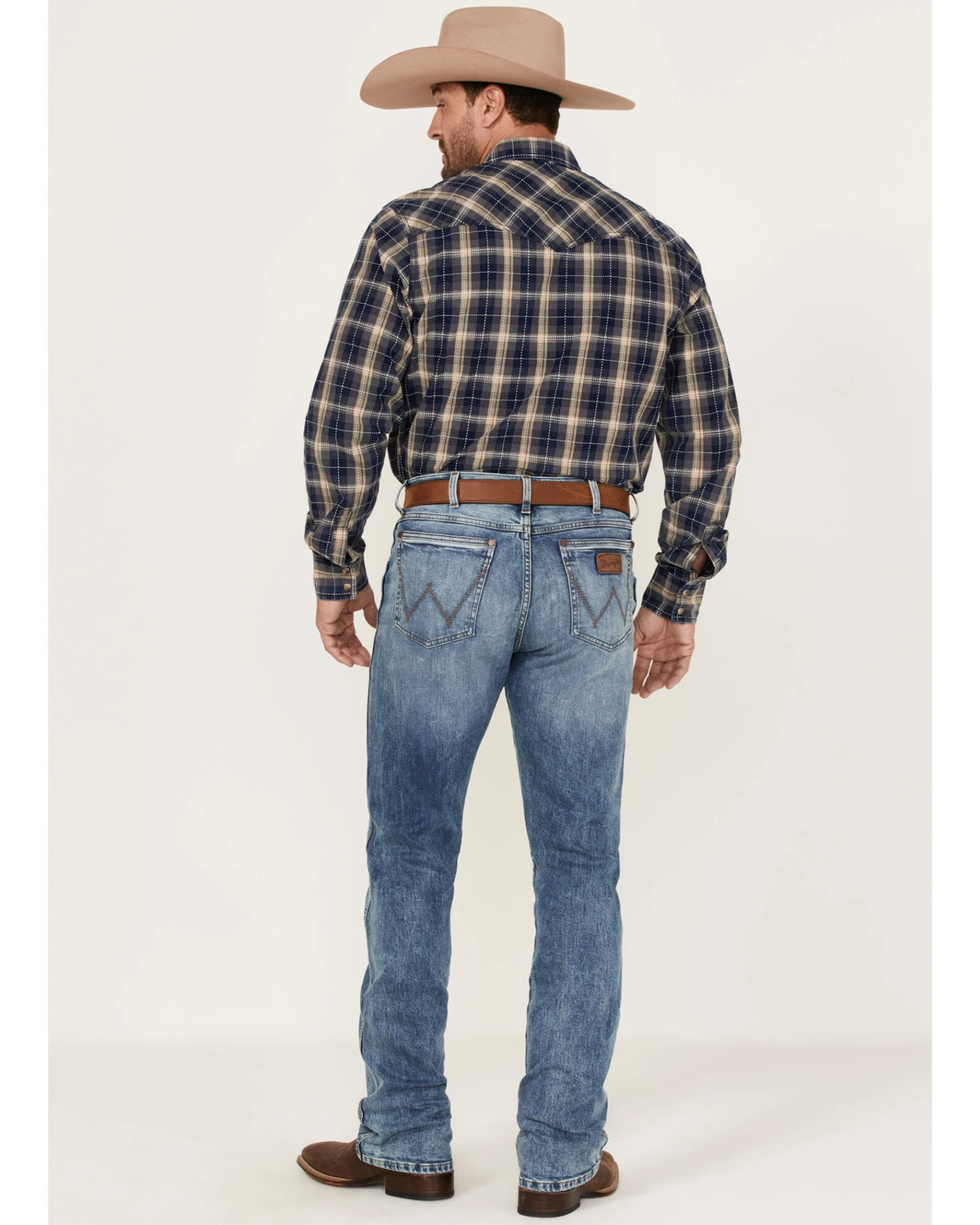 Wrangler Retro Men's Surf Light Acid Wash Stretch Slim Bootcut Jeans - Image 3