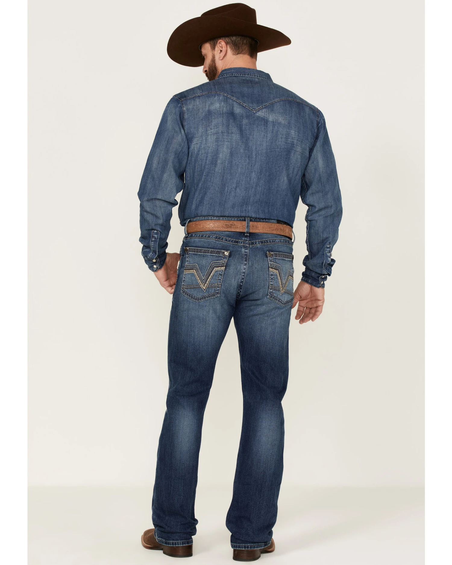 Rock 47 By Wrangler Men's Edmond Medium Wash Stretch Slim Bootcut Jeans - Image 2