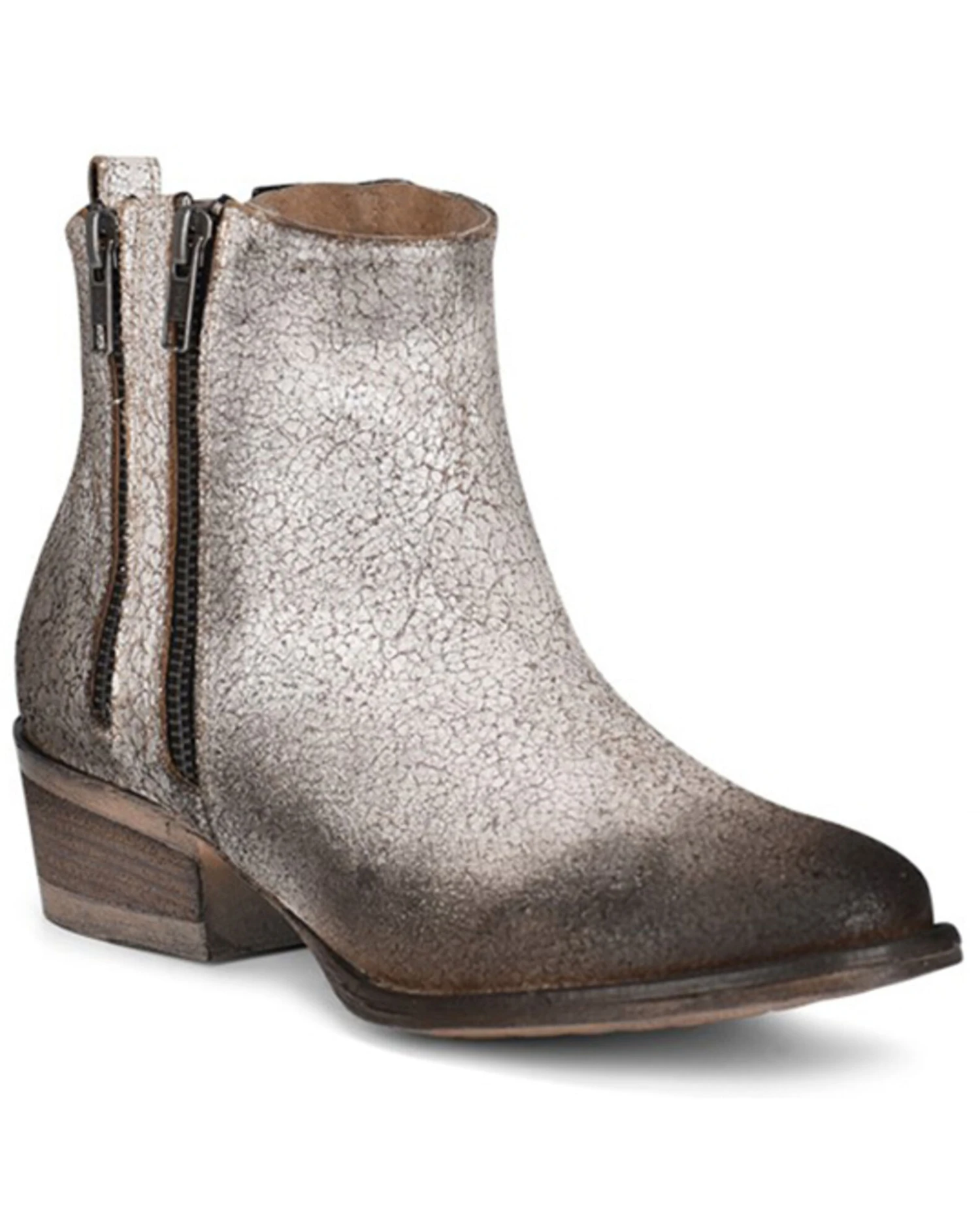 Corral Women's White & Black Zipper Fashion Booties - Round Toe - Image 2