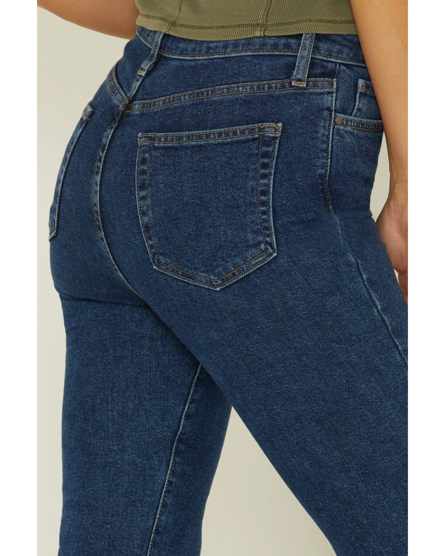 Just Black Denim Dark Wash Kick Flare Jeans - Image 3