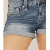 Miss Me Women's Embellished Medium Wash Mid Rise Shorts