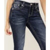Miss Me Women's Mid Rise Rhinestone Embroidered Bootcut Jeans