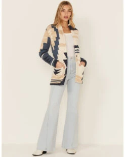 Pendleton Women's Graphic Wool Blend Cardigan Sweater