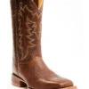 Justin Men's Carsen Camel Brown Cowhide Performance Leather Western Boots - Square Toe