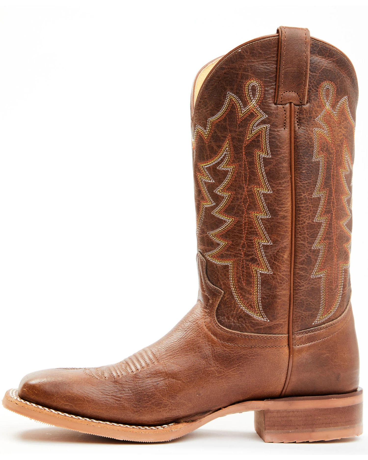 Justin Men's Carsen Camel Brown Cowhide Performance Leather Western Boots - Square Toe - Image 5