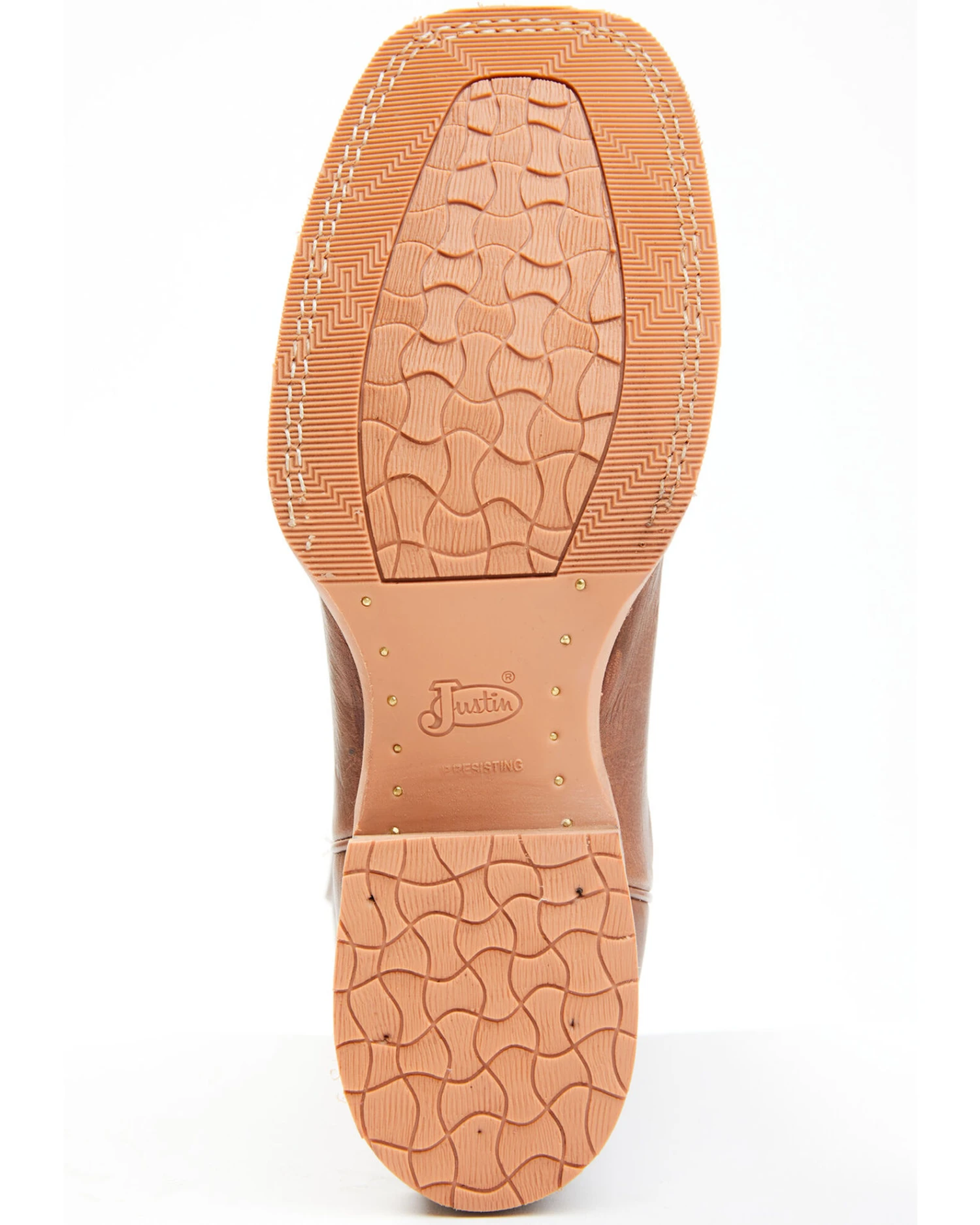 Justin Men's Carsen Camel Brown Cowhide Performance Leather Western Boots - Square Toe - Image 3