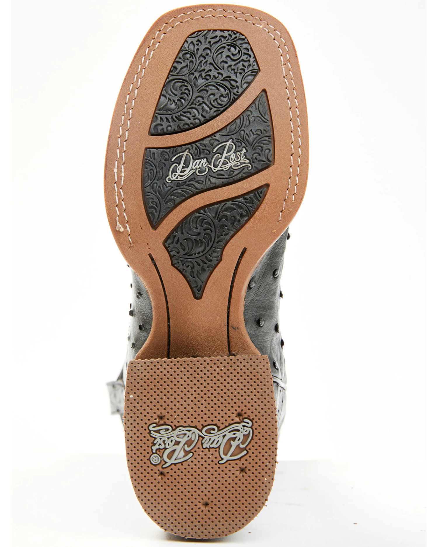 Dan Post Women's Embroidered Ostrich Western Boots - Broad Square Toe - Image 2