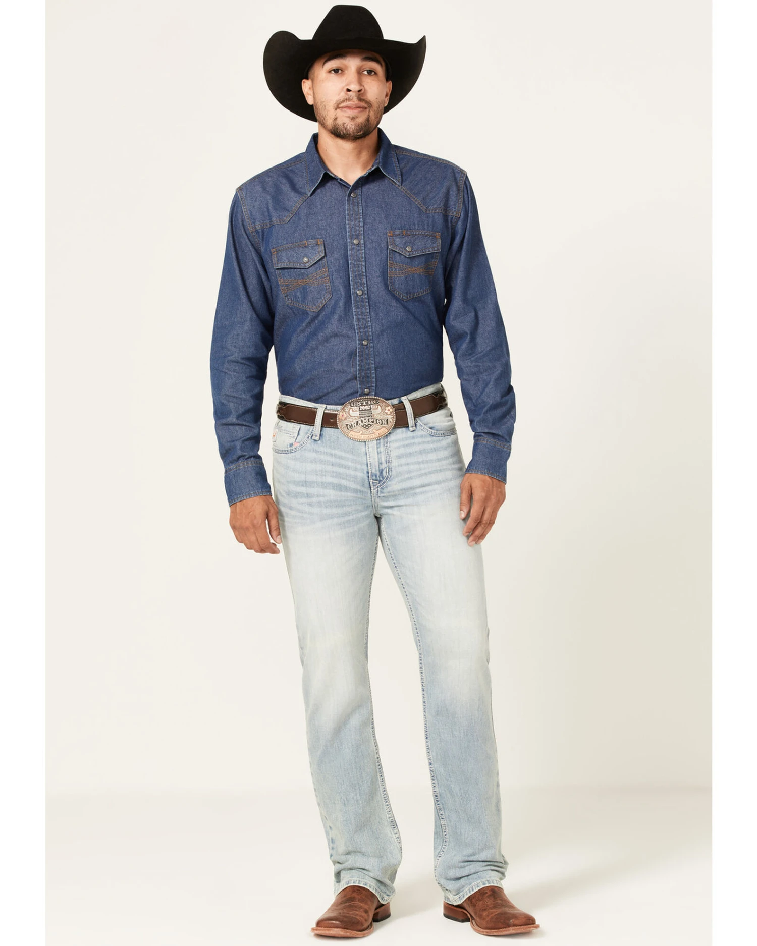 Cinch Men's Ian Light Stonewash Performance Stretch Slim Bootcut Jeans - Image 4