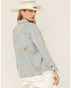 Johnny Was Women's Sezane Embroidered Denim Jacket
