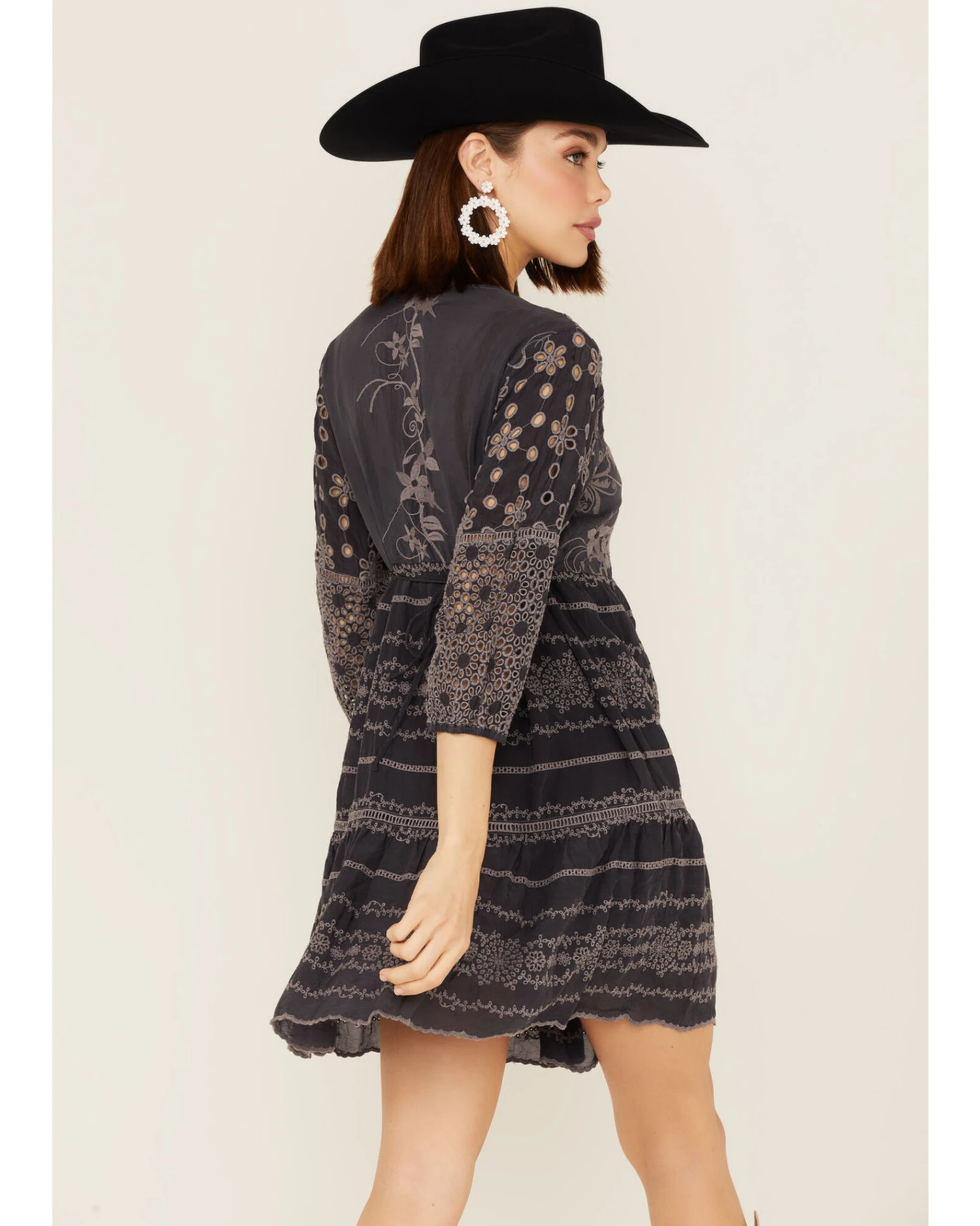 Johnny Was Women's Delina Embroidered Long Sleeve Tunic Mini Dress - Image 4