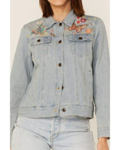 Johnny Was Women's Olinda Embroidered Floral Denim Jean Jacket
