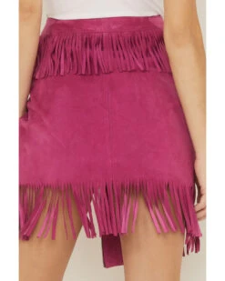 Double D Ranch Women's Chaperros Fringe Suede Skirt