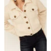 Vigoss Women's Button Up Cropped Sherpa Jacket