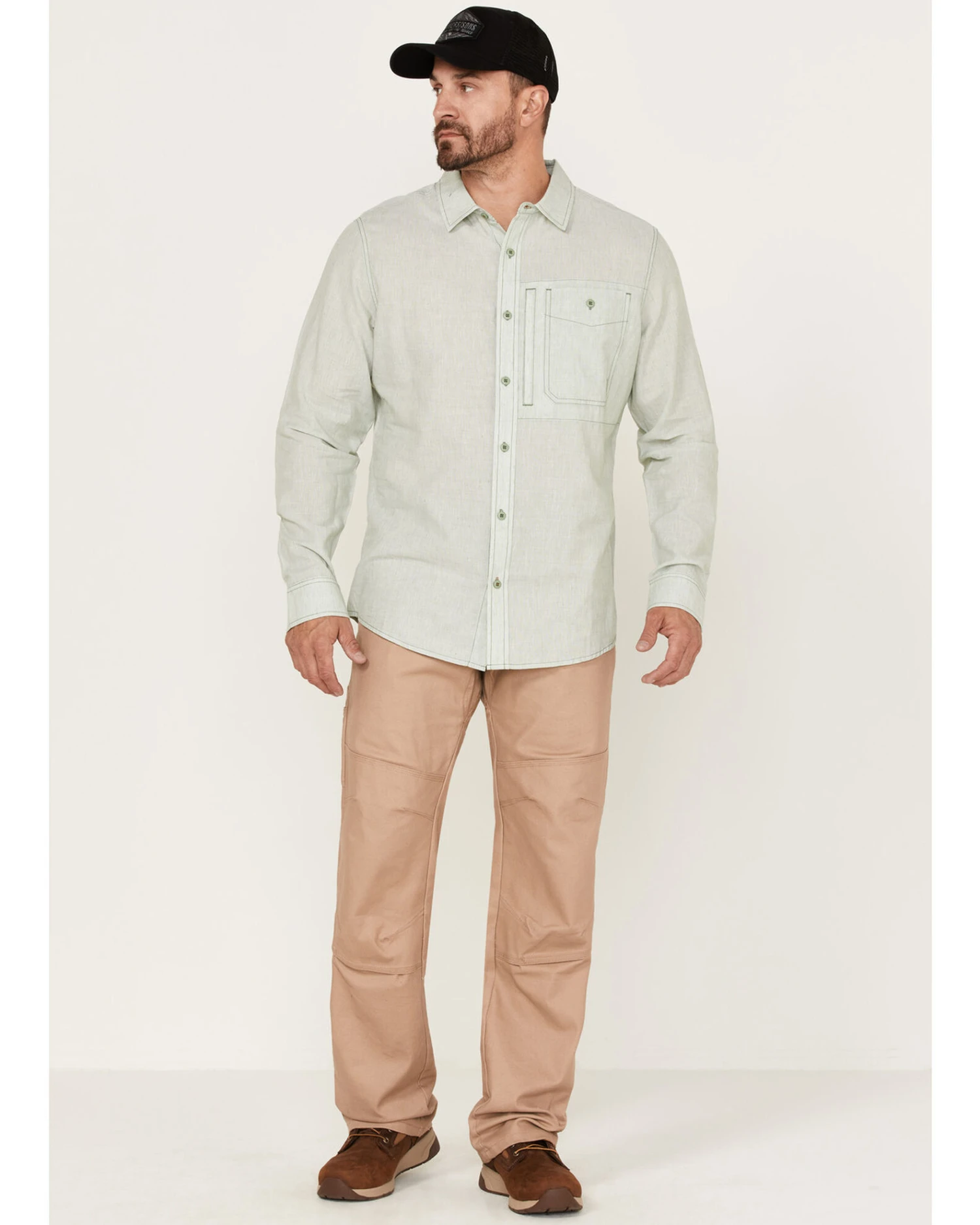 Brothers & Sons Men's Performance Solid Long Sleeve Button-Down Western Shirt - Image 2