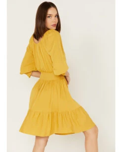 Wrangler Retro Women's Western Long Sleeve Vintage Ruffle Dress