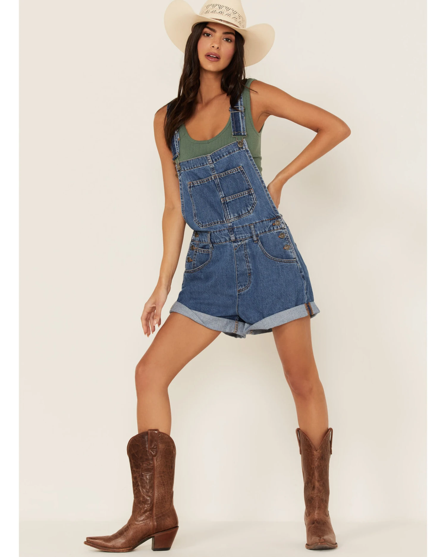 Free People Women's Ziggy Shortalls - Image 3