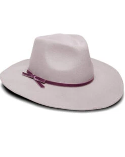 Nikki Beach Women's Lavender & Mink Riley Wool Felt Western Fedora Hat