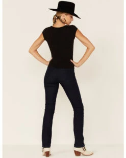 Lola Jeans Women's Dark Wash High Rise Straight Leg Jeans