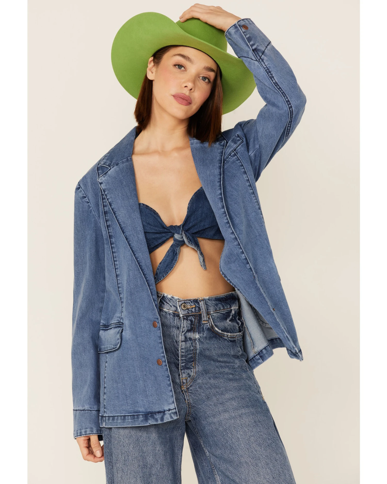 Lola Women's Denim Blazer Jacket - Image 3