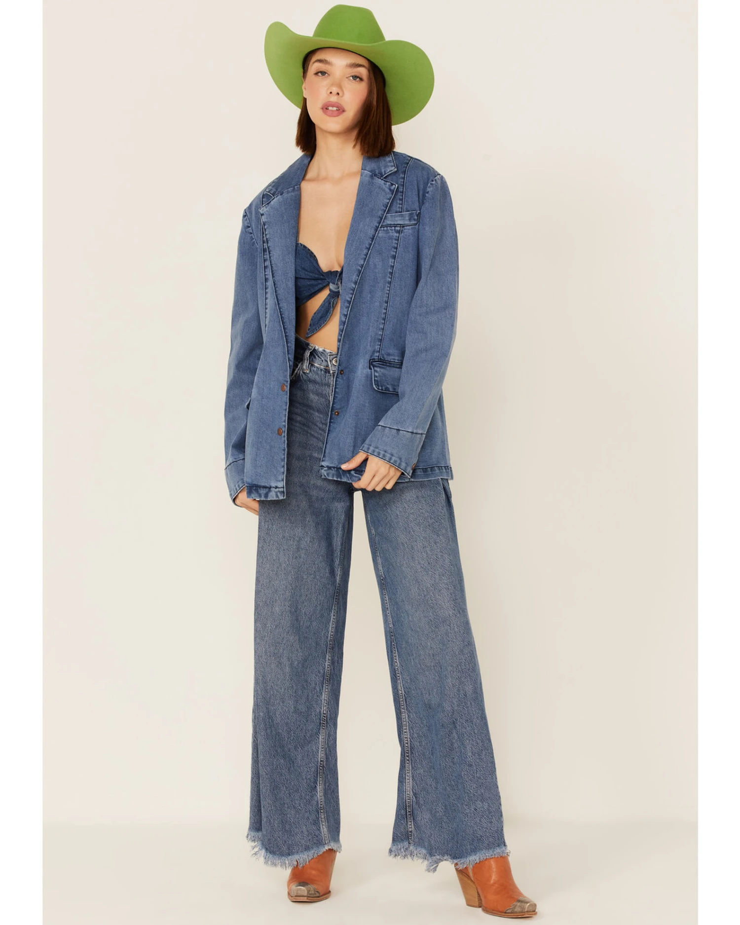 Lola Women's Denim Blazer Jacket - Image 2