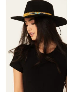 Nikki Beach Women's Two Feathers Wool Felt Fedora Hat