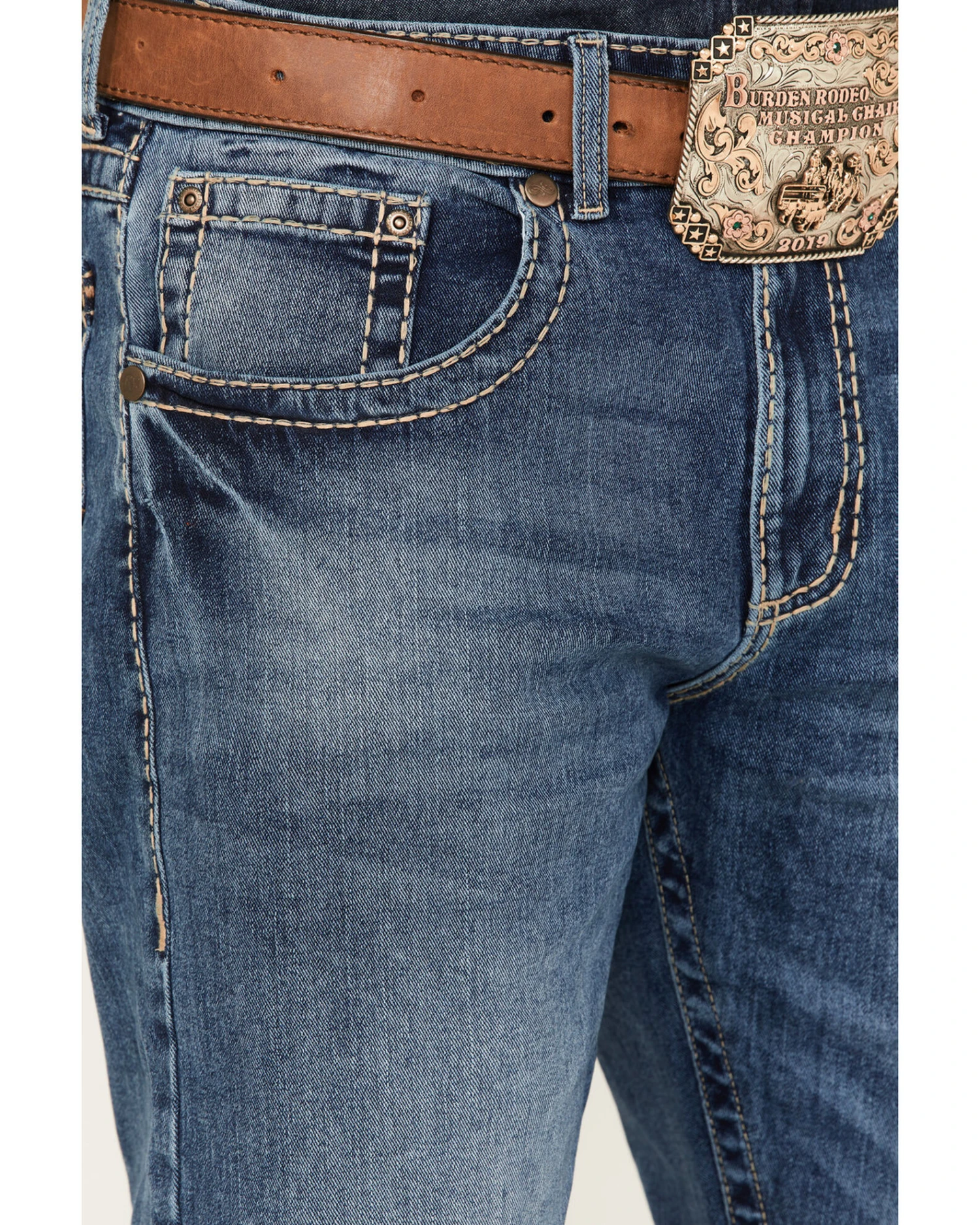 Rock 47 By Wrangler Men's Ash Medium Wash Stretch Slim Straight Jeans