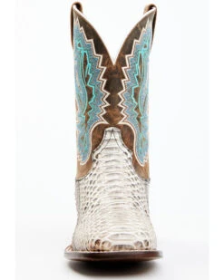 Dan Post Men's Natural Back Cut Python Exotic Western Boots - Broad Square Toe