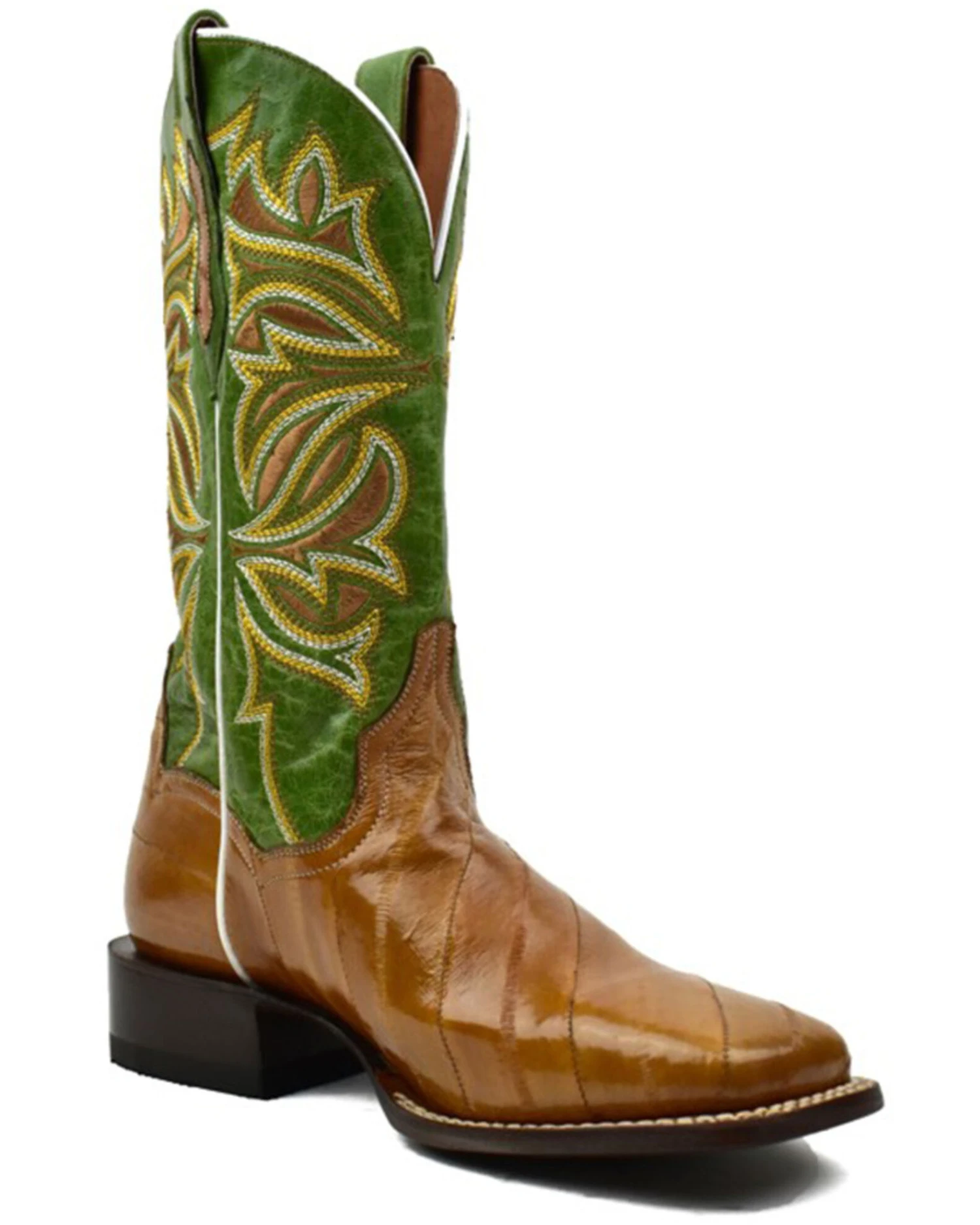 Dan Post Women's Exotic Eel Skin Western Boot - Broad Square Toe - Image 6