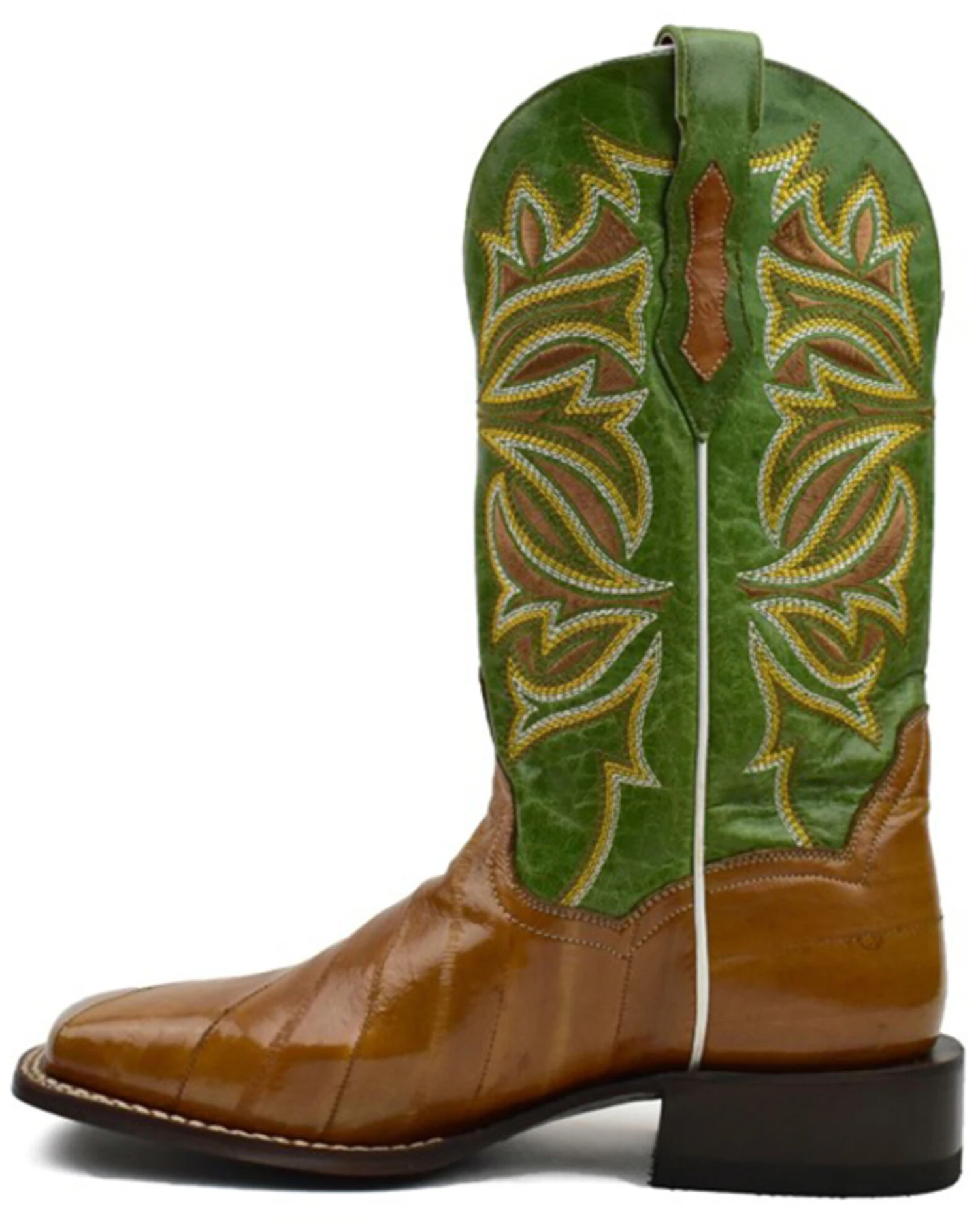 Dan Post Women's Exotic Eel Skin Western Boot - Broad Square Toe - Image 7