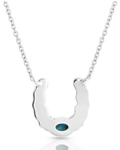 Montana Silversmiths Women's Not Shy Turquoise Horseshoe Necklace