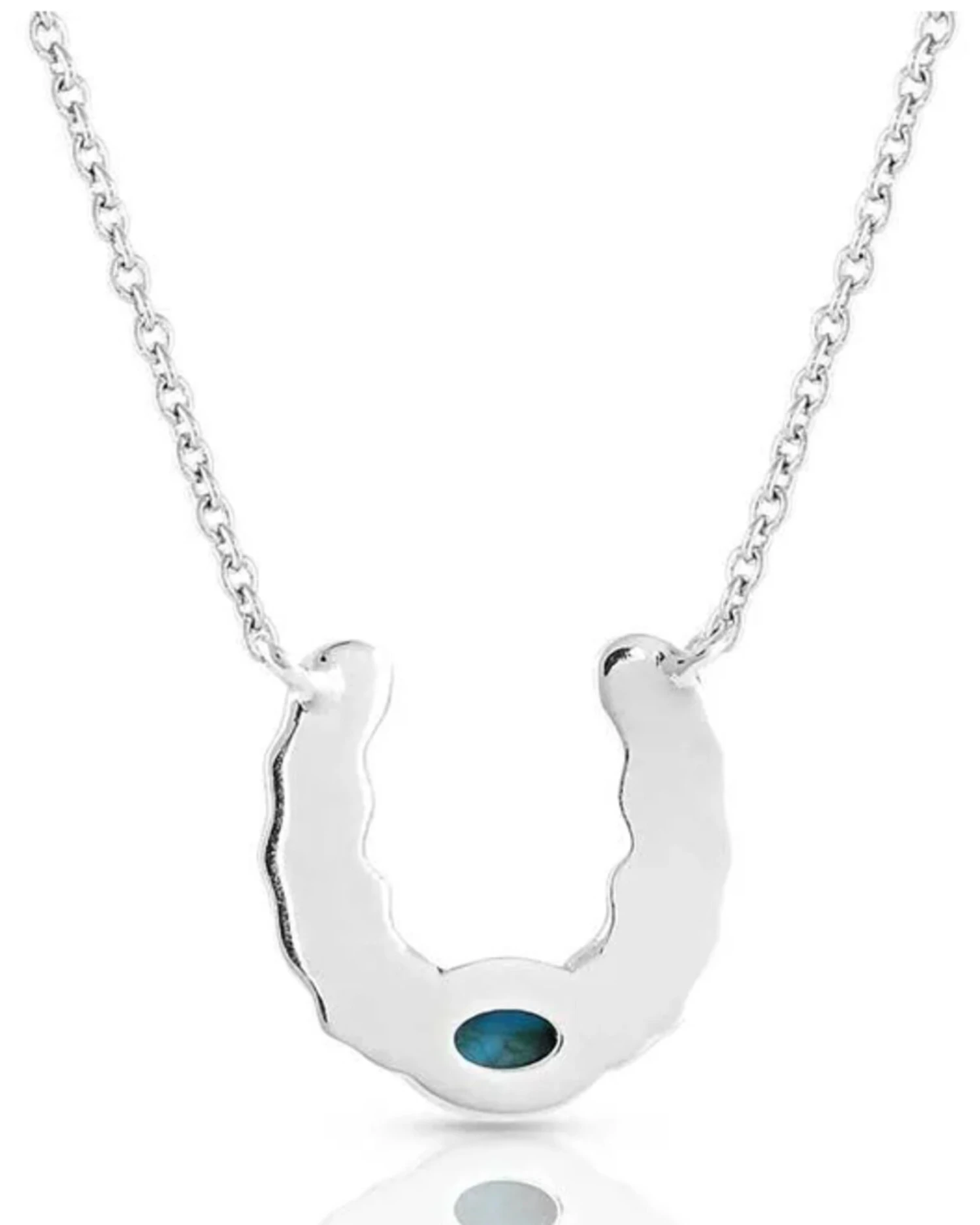 Montana Silversmiths Women's Not Shy Turquoise Horseshoe Necklace
