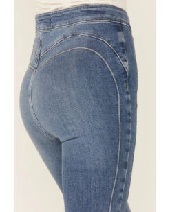 Free People Women's Medium Wash Cross My Heart Slim Straight Jeans