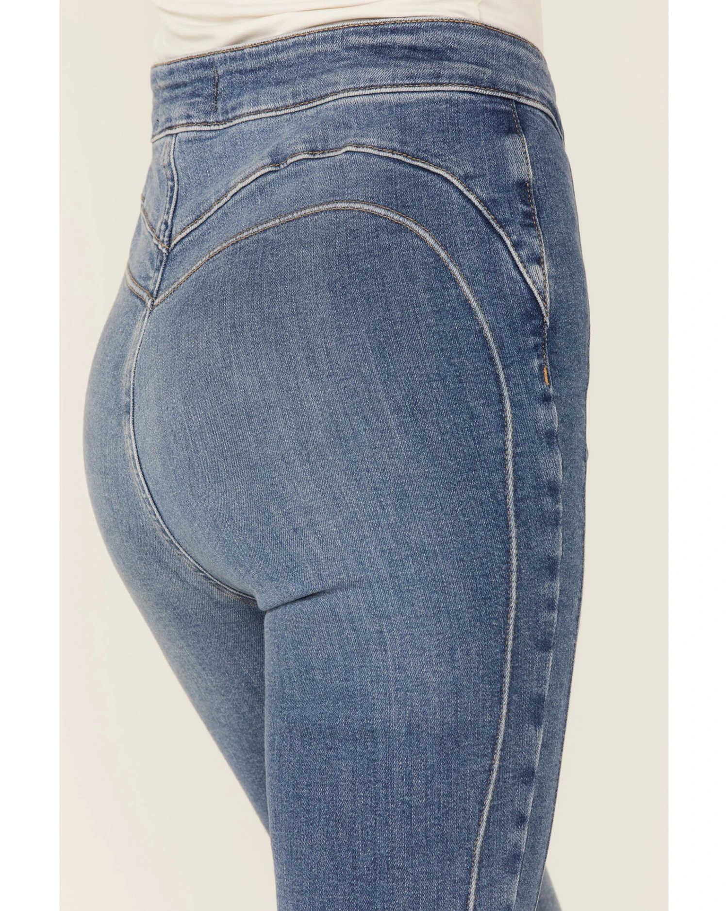 Free People Women's Medium Wash Cross My Heart Slim Straight Jeans