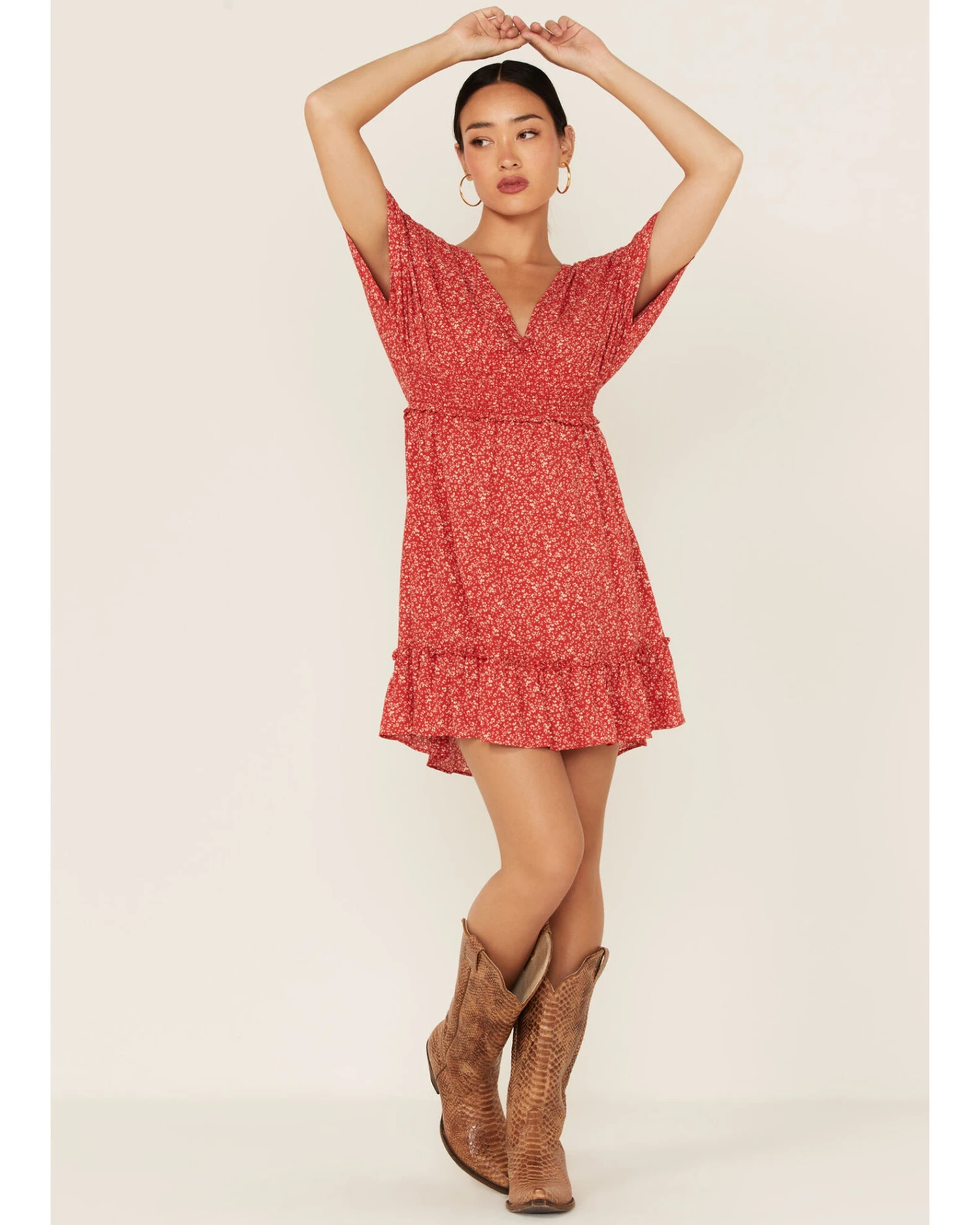 Lush Women's Ditsy Floral Print Dolman Dress - Image 3