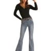 Rock & Roll Denim Women's Light Wash High Rise Flare Denim Jeans